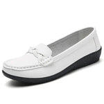 2025 Women’s Soft Leather Flat Shoes – Casual Loafers, Comfortable White Flats for Women