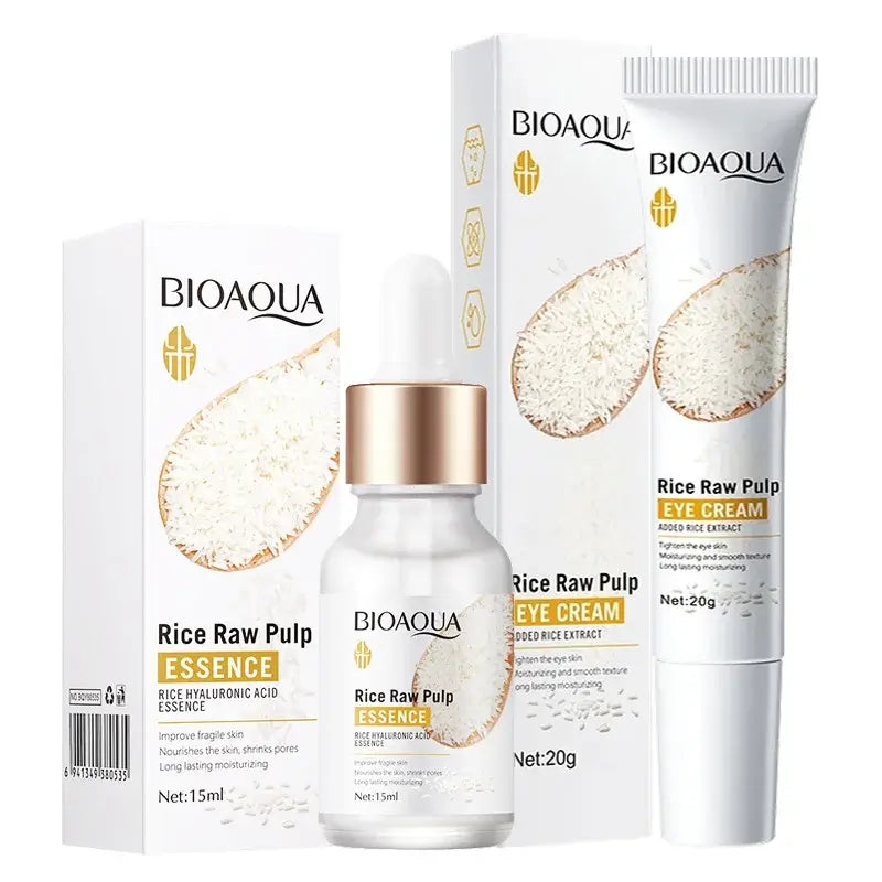 BIOAQUA White Rice Travel Size Skin Care Sets Moisturizing Face Cream Serum Facial Mask Anti Dark Circles Eye Mask Eye Cream Kit
