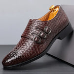 Men’s Knit Leather Dress Shoes – Luxury Formal Oxford Business Shoes