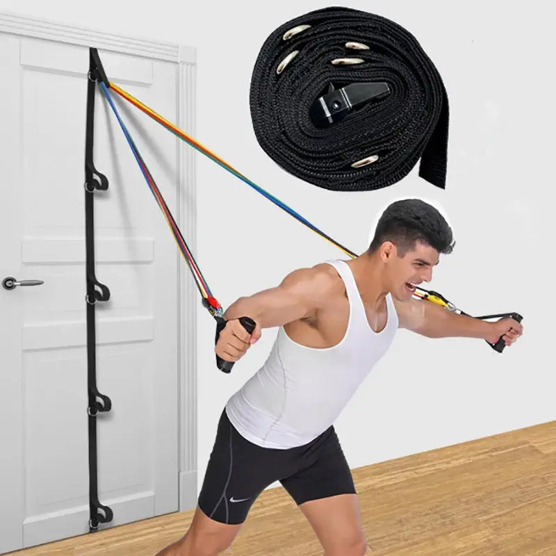 Multifunctional Home Fitness Resistance Band Set β Elastic Door Pull Strap, Portable Hole-Free Exercise Equipment for Full-Body Workout
