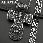 Jesus Crucifix Orthodox Necklace – Stainless Steel Christian Jewelry
