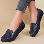 2025 Women’s Soft Leather Flat Shoes – Casual Loafers, Comfortable White Flats for Women