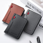 Men’s Ultra-Thin PU Leather Wallet – Slim Credit Card Holder & Short Vertical Wallet