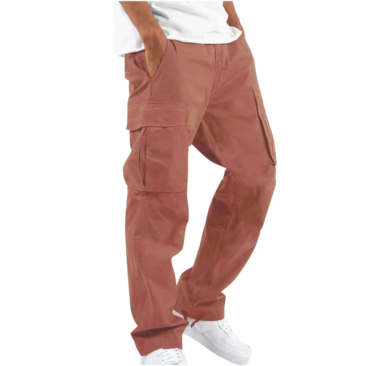 Men’s Summer Cargo Pants 2025 – Multi-Pocket Casual Drawstring Pants