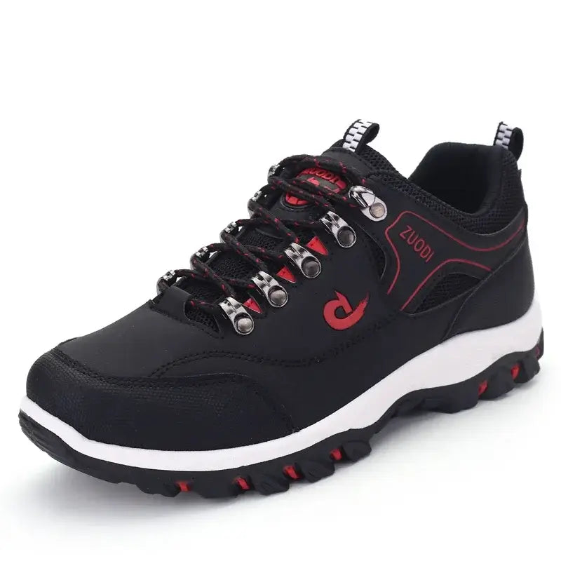 Men’s Outdoor Casual Shoes – Breathable Leather Hiking Slip-On Sneakers