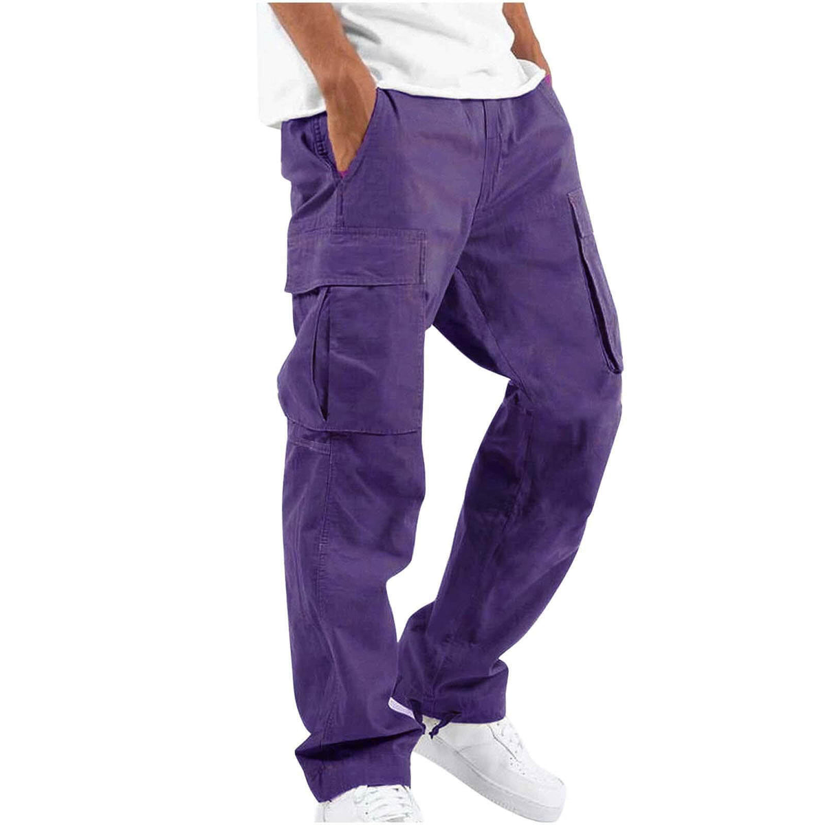Men’s Summer Cargo Pants 2025 – Multi-Pocket Casual Drawstring Pants