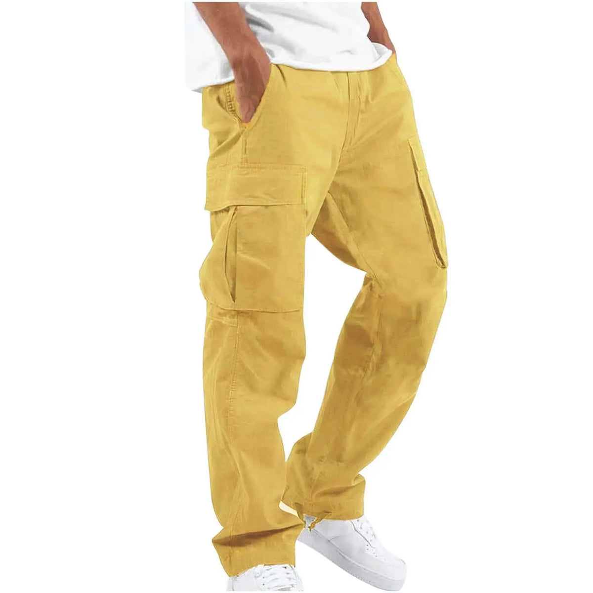 Men’s Summer Cargo Pants 2025 – Multi-Pocket Casual Drawstring Pants