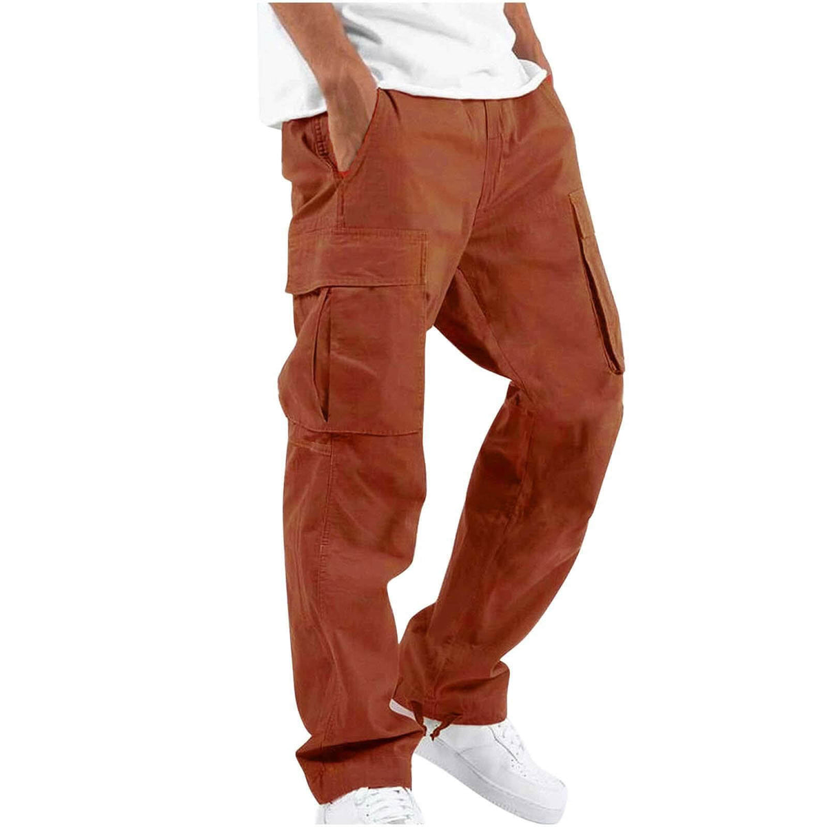 Men’s Summer Cargo Pants 2025 – Multi-Pocket Casual Drawstring Pants